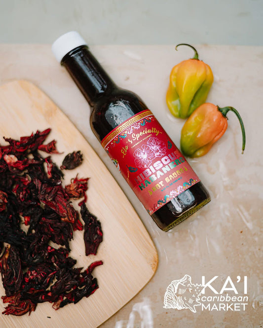 Kai Caribbean Market Hibiscus Habanero Hot Sauce Caribbean style sauce.